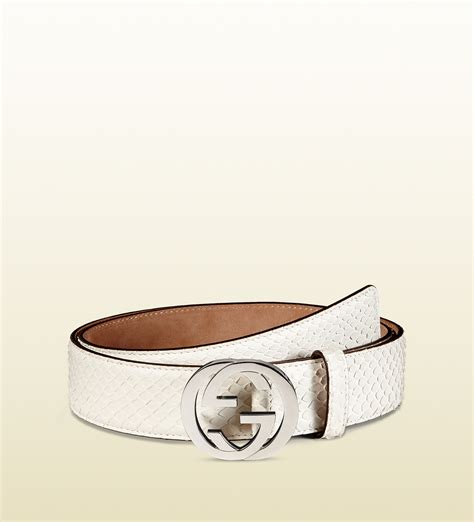 white gucci belt silver buckle